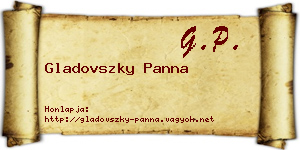 Gladovszky Panna névjegykártya